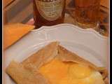 Crêpes à la bière  maltée  et un peu de cheddar...parce que je rêve de welsh