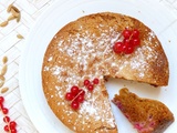 Gâteau gourmand chocolat blanc, cardamone groseilles