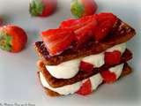 Millefeuille à la mousse de fromage blanc et aux fraises