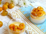 Panna cotta tonka-miel et mirabelles