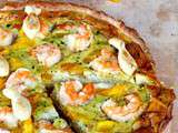 Quiche exotique: crevettes, coco et mangue