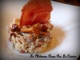 Risotto girolles, noisettes et jambon fumé