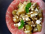 Salade d'aubergines, menthe et fêta