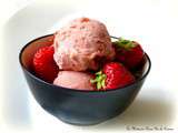 Sorbet rhubarbe et fraises confites