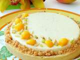 Tarte rhubarbe, mangue, vanille et streusel