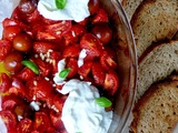 Tomates rôties au four et burrata crémeuse