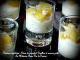 Verrine de roquefort et dés d'ananas poêlé