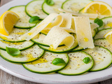 Carpaccio de courgettes au citron et parmesan : entrée fraîche et rapide