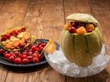 Melon surprise au porto et fruits rouges, sans cuisson