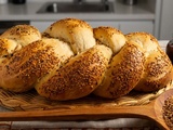 Pain tressé au sésame doré : recette moyen-orientale