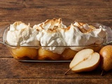 Poires caramélisées sous leur meringue craquante