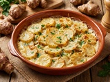 Topinambours gratinés à la crème et fromage doré