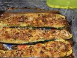 Courgettes farcies au pain et aux amandes