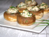 Champignons farcis aux cébettes et fromage frais