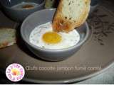 Oeufs cocotte jambon fumé comté