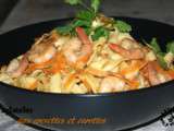 Tagliatelles aux crevettes et carottes