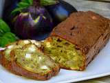 Cake à l'aubergine, pesto et feta