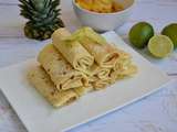 Crêpes exotiques au lait de coco et citron vert