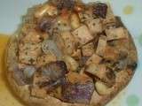 Champignons farcis au tofu,façon pistou