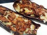 Aubergines farcies aux champignons et à la mozzarella