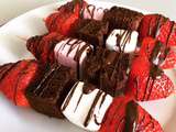 Brochettes de fraises/Brownie sans gluten