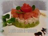 Tri-couches avocat-crabe-tomate