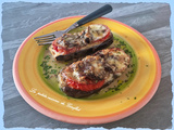 Aubergines tomates lard et Mozzarella