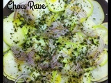 Carpaccio de chou-rave à la coriandre (à la mandoline)