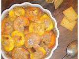 Abricots et pêches gratinées façon  amandine 