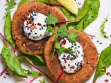 Spiced Chickpea Lentil Patties with Garlic Coriander Cream