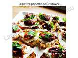 Tartine de chevres aux tomates confites et basilic