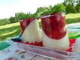 Panna cotta, tartare et coulis de fraises