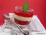 Verrine de fraises, Danette vanille et chocolat blanc