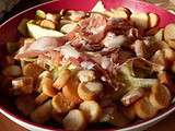 Salade de courgette, jambon cru et croutons