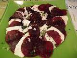 Carpaccio de betterave et mozarella