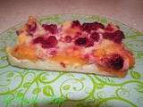 Clafoutis crème framboises et abricots