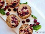 Muffins aux canneberges, pépites de chocolat noir et sarrasin