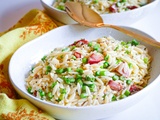 Orzo crémeux aux asperges et au chorizo