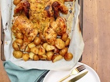 Poulet en crapaudine mariné au yogourt et aux cinq épices