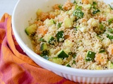 Salade de couscous, courgette, et cantaloup