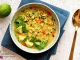 Soupe aux riz, lentilles et lait de noix de coco