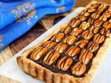 Tarte au chocolat, caramel et pacanes