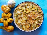 Tarte salée aux deux courges, poulet et fromage