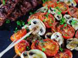 Brochettes tomates et champignons