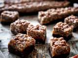 Brownie au caramel beurre salé et riz soufflé chocolaté