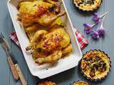 Coquelets rôtis et tartelettes aux champignons avec Toupargel