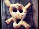 Fougasse sucrée en tête de mort pour Halloween