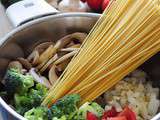 One pan pasta crémeux aux Brocolis et Champignons