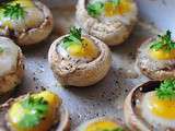 Petits champignons aux oeufs de caille