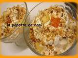 Verrines de nectarines-abricots au yaourt et nougat